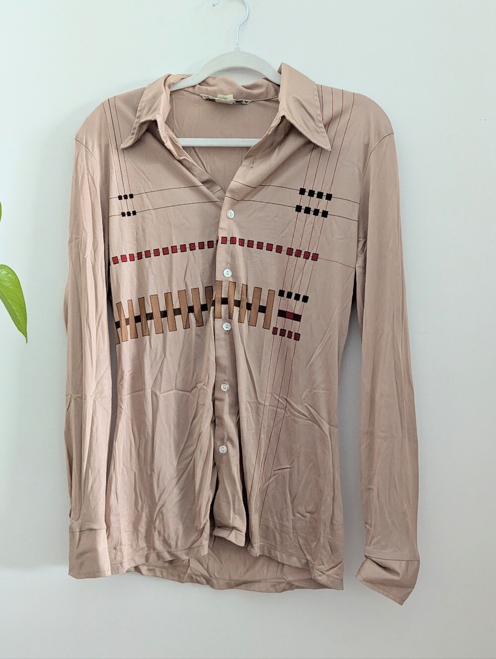 Vintage Retro 70's Disco Western Button-down Shirt Blouse
